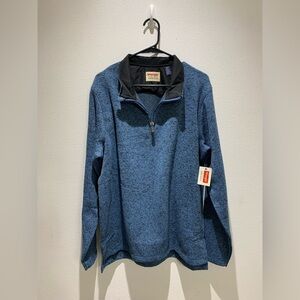 Wrangler Men's 1/4 Zip Pullover Sweater Blue Knit Size M NWT